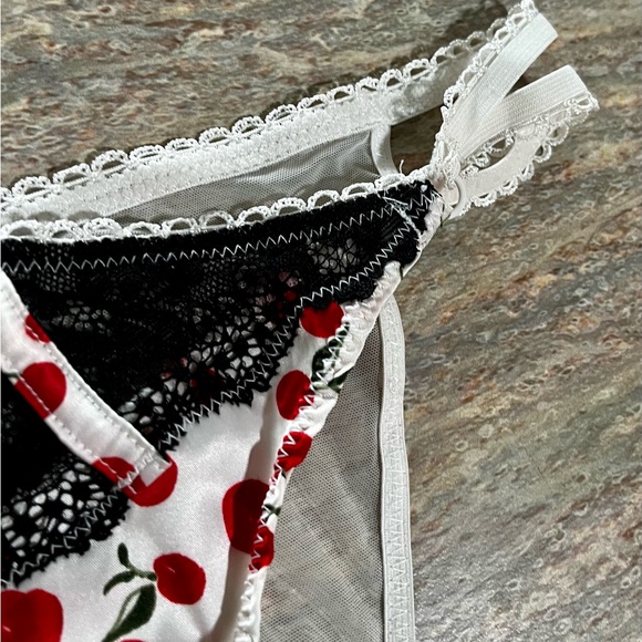NWOT Adore Me Cherry 🍒 Themed and Sheer Lace Lingerie in Cream on the back. - Picture 6 of 10